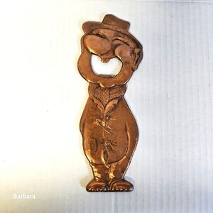 Vintage 50s/60s 2-Sided Happy Hobo Copper Bottle Opener